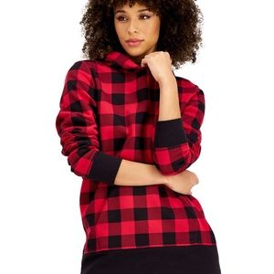 Ideology Adult Unisex Buffalo Plaid Fleece Hoodie, XL